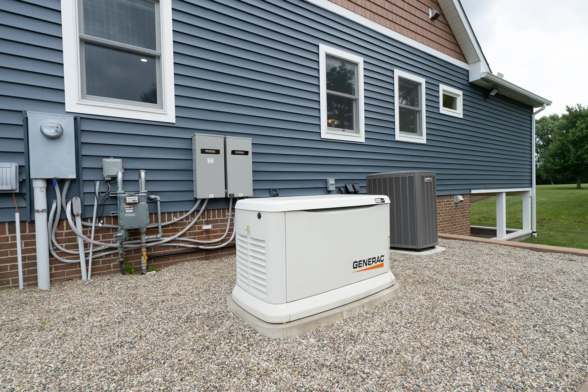 generator installation in backyard